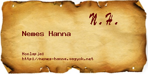 Nemes Hanna névjegykártya